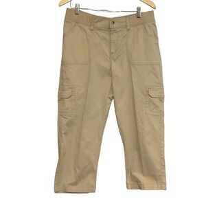 Lee tan cargo capris pants size 12‎